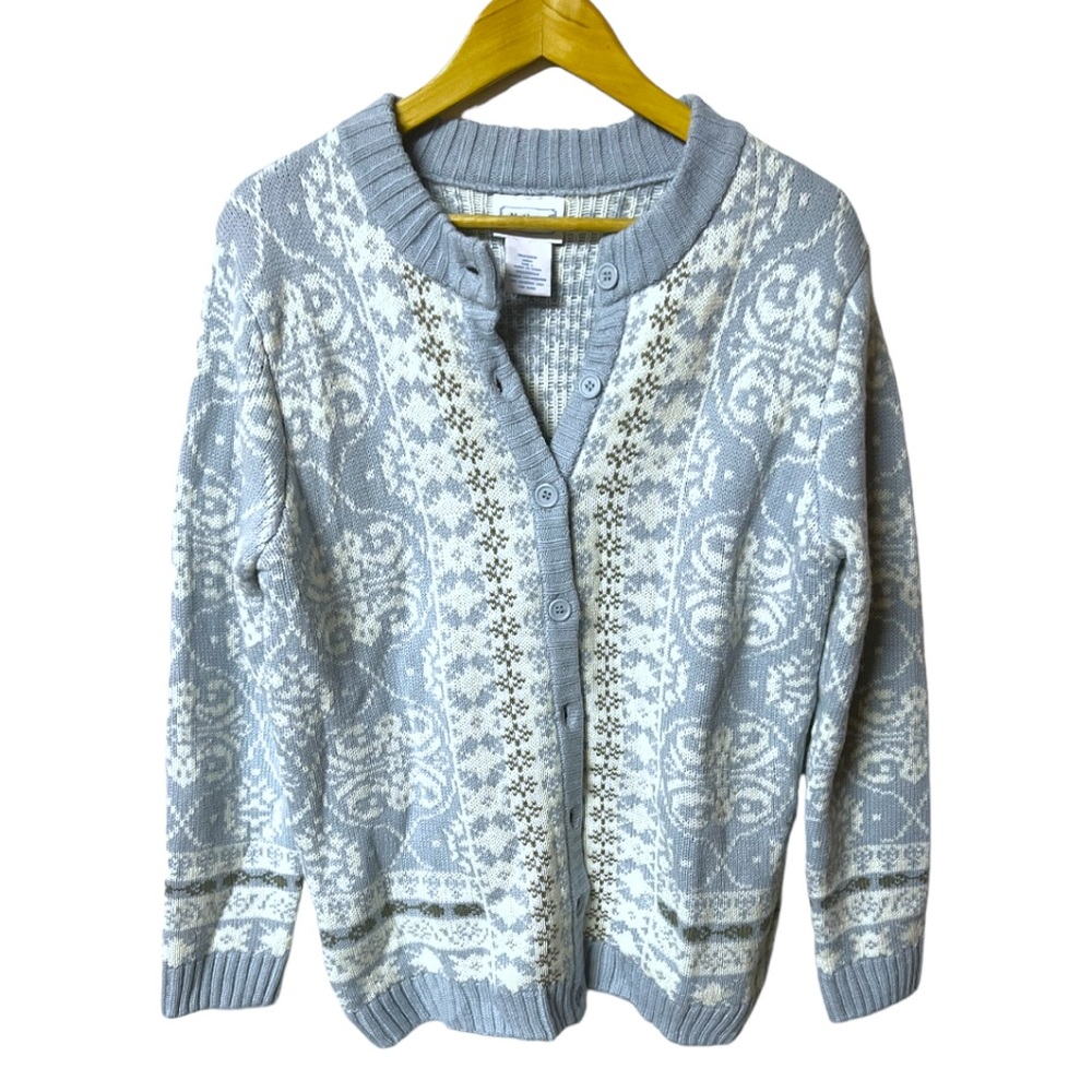 National vintage Scandinavian winter knit cardigan sweater